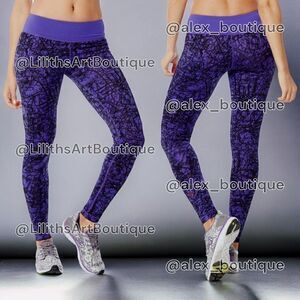 Zumba Scribble Perfect Long Leggings Purple Moon Size S (E025)